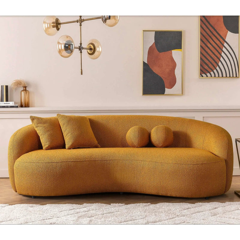 Drake - Japandi Style Curvy Boucle Sofa by Unique Piece Furniture