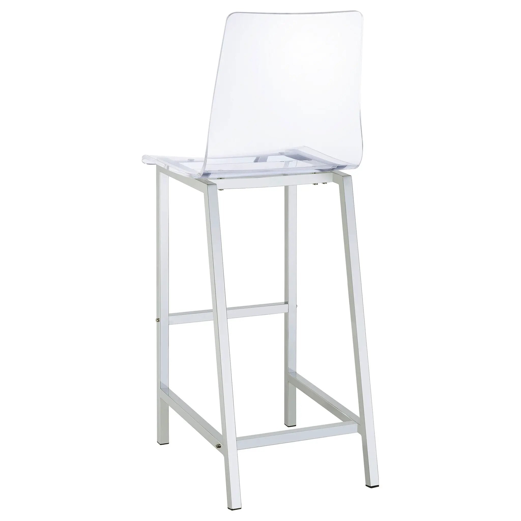 Juelia Clear Acrylic Bar Chair Chrome (Set of 2) by Unique Piece Furniture