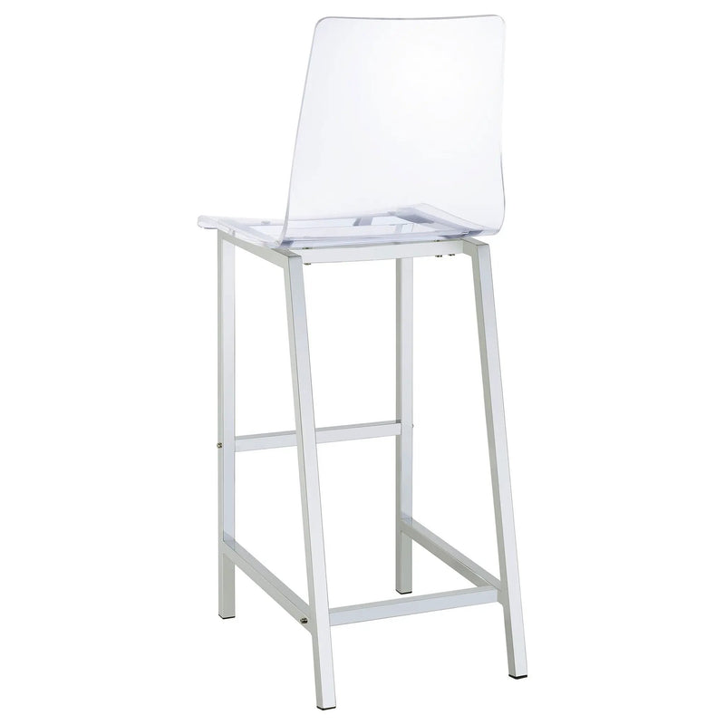 Juelia Clear Acrylic Bar Chair Chrome (Set of 2) by Unique Piece Furniture