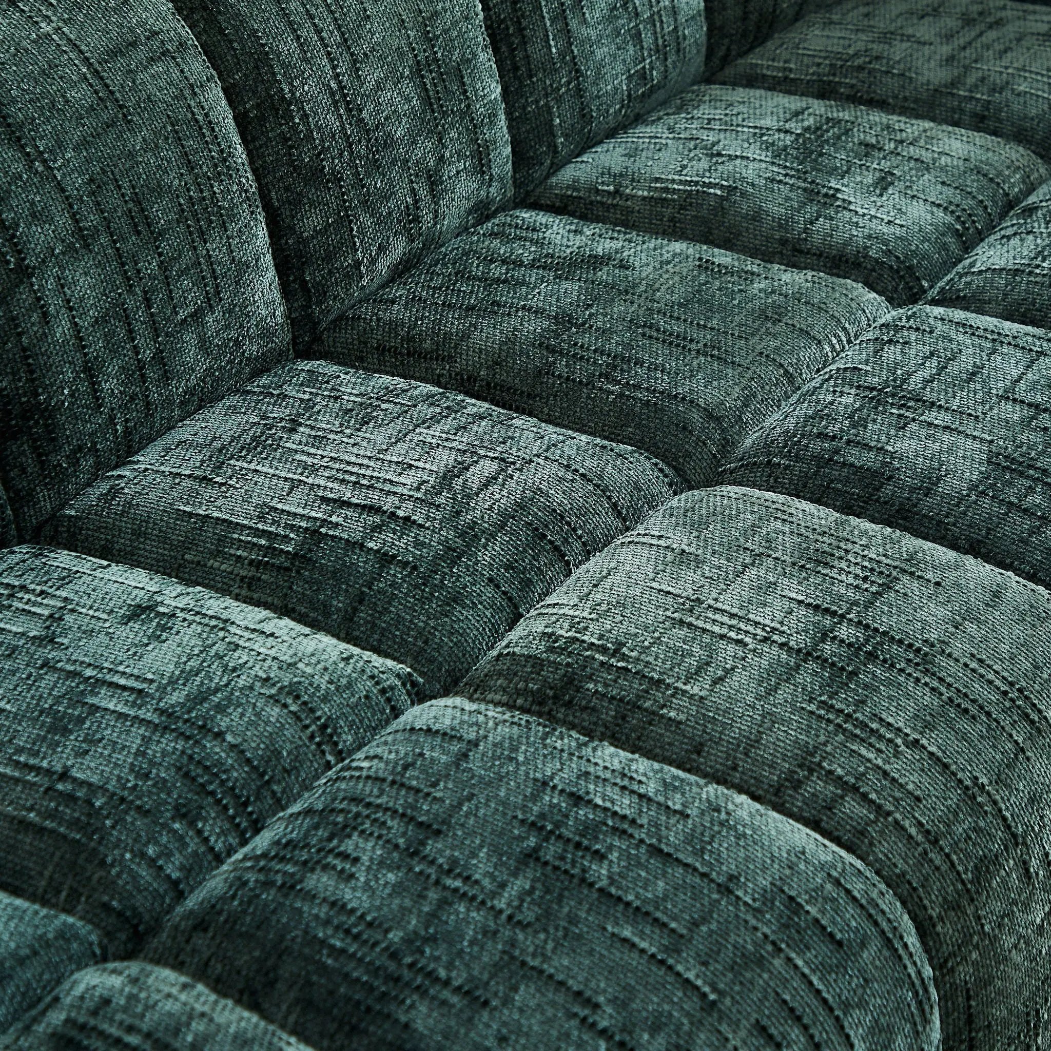 Quilted Cloud Sofa With Rounded Armrests And Piano Key Backrest Design by HouseOfZazla