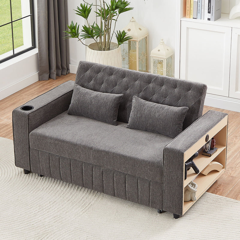 Pull-Out Sofa Bed Convertible Couch With Adjustable Backrest For Living Room by HouseOfZazla