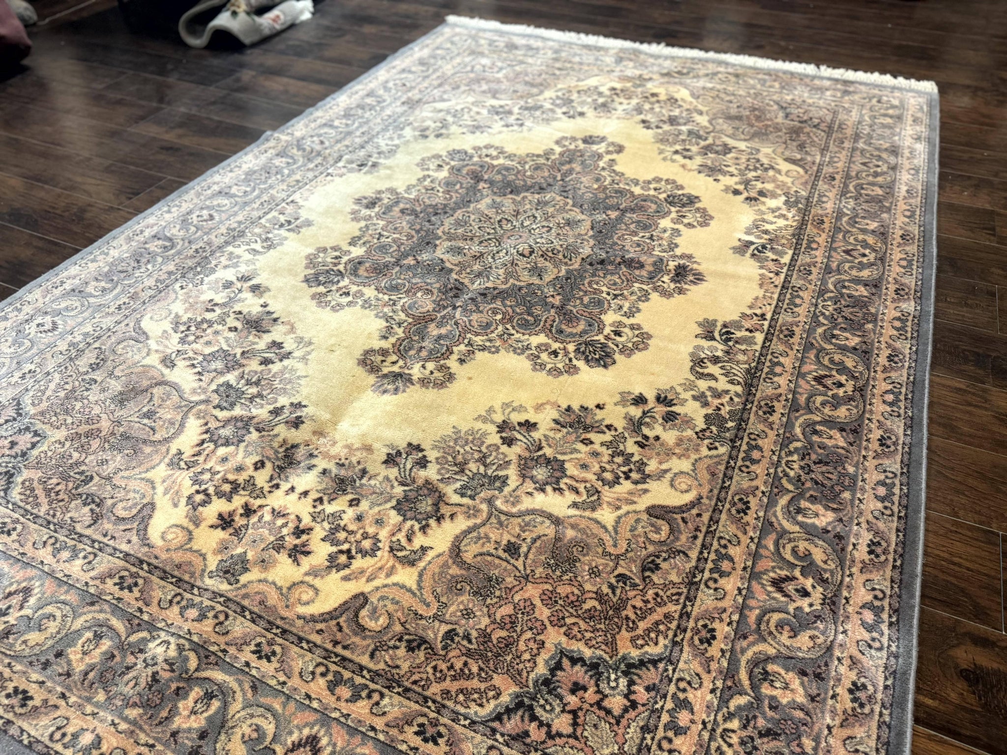 Belgium Power Loomed Wool Rug 6.9 x 9.6, Vintage Oriental Carpet by Jewel Rugs