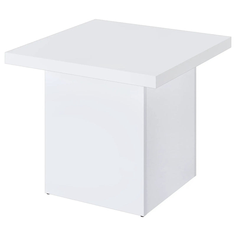 Devar 2-piece Square Coffee End Table Set White High Gloss by Unique Piece Furniture