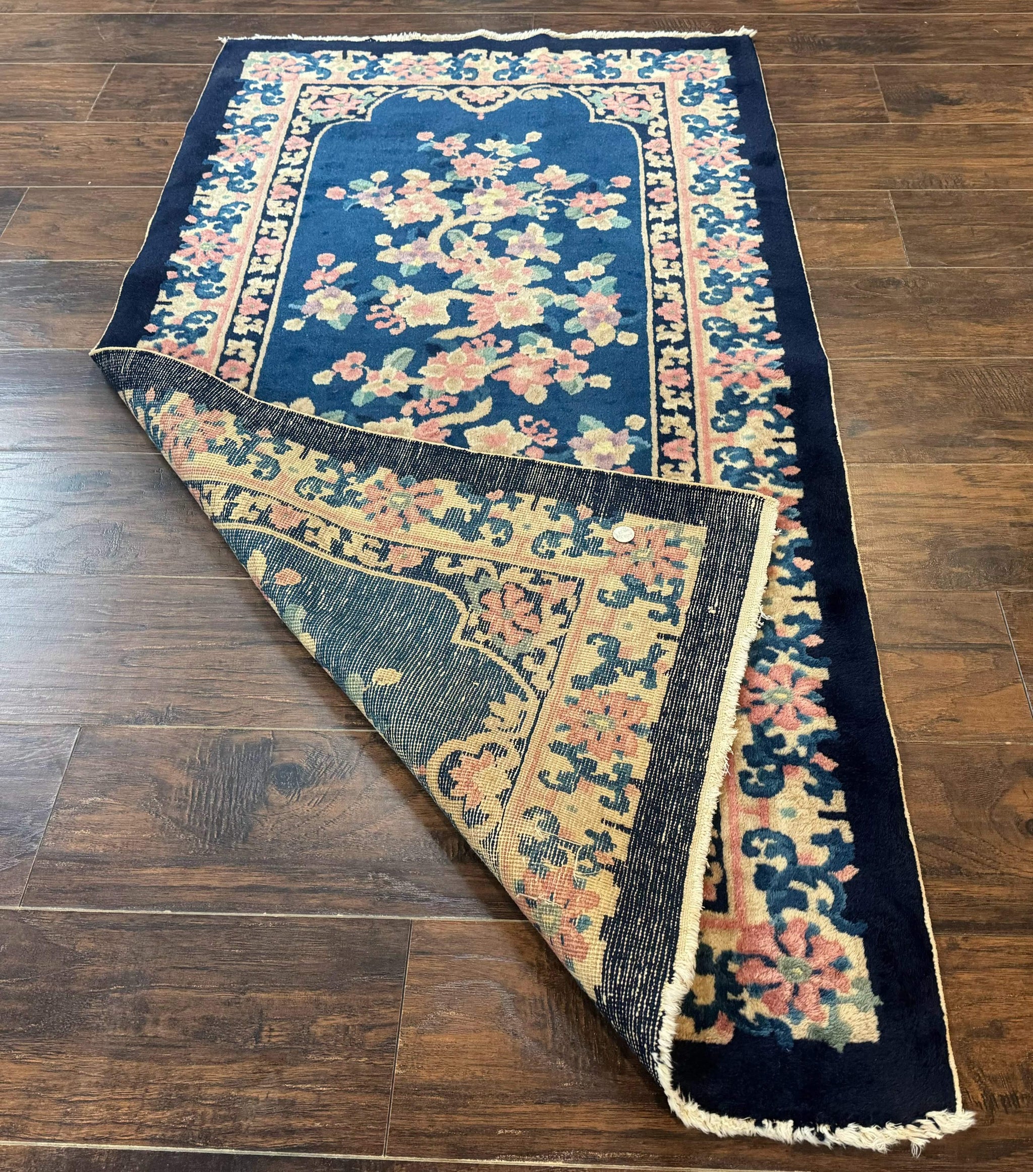Chinese Rug 3x6, Peking Rug, Blue Chinese Wool Rug, Fete Rug by Jewel Rugs