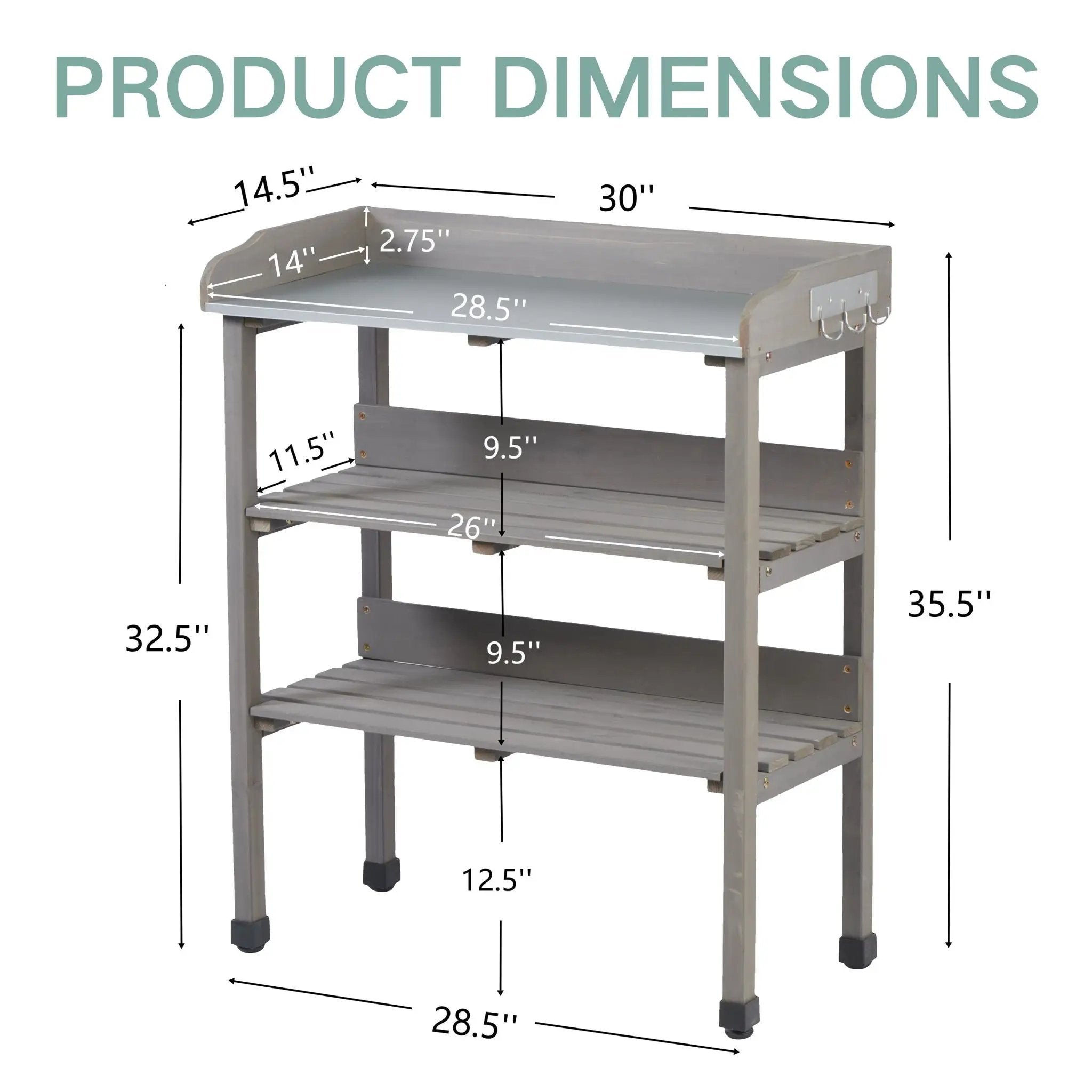 Outdoor Potting Table, 3 Tier Workbench by HouseOfZazla