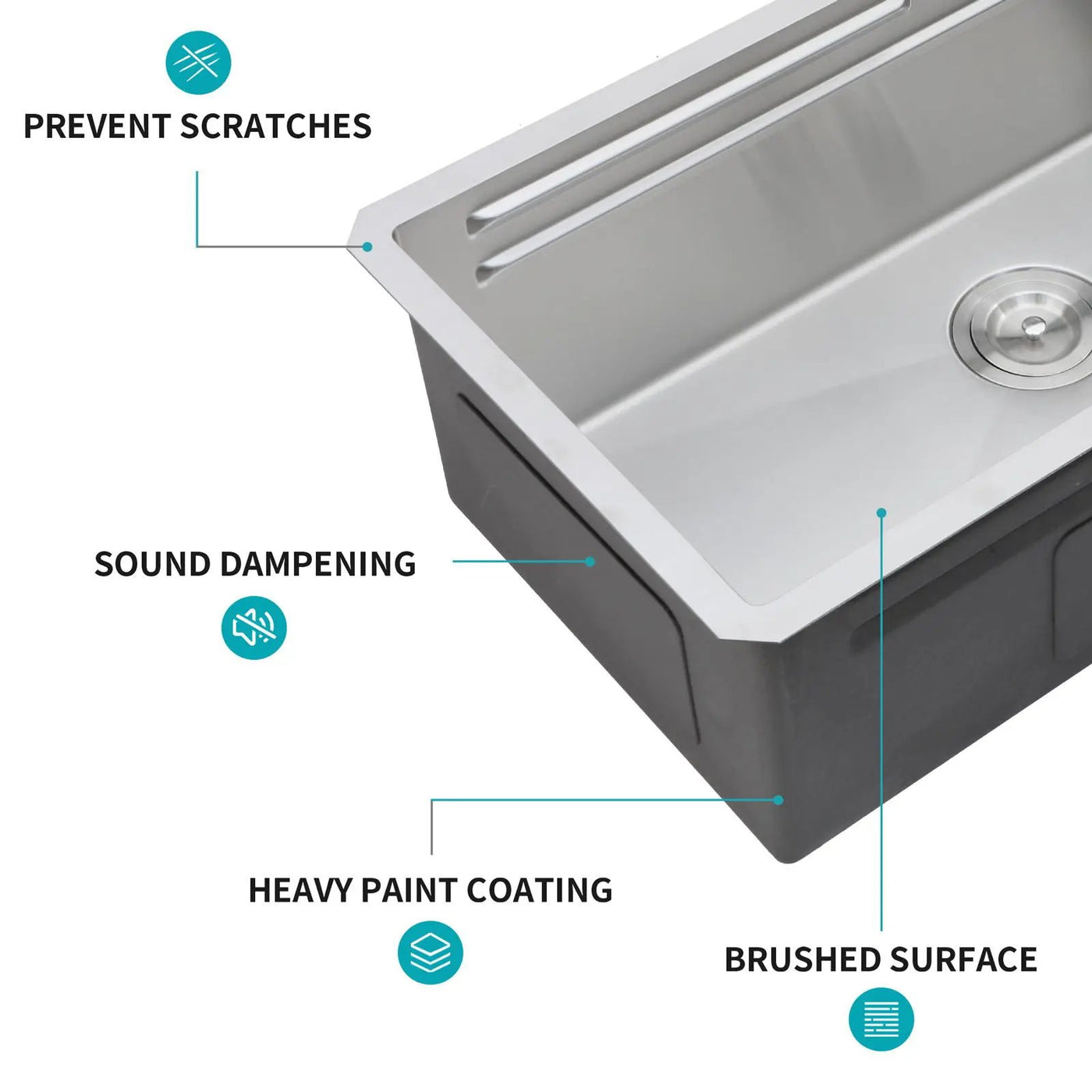 Undermount Stainless Steel Kitchen Sink With Pull Down Faucet & Ledge Workstation by HouseOfZazla
