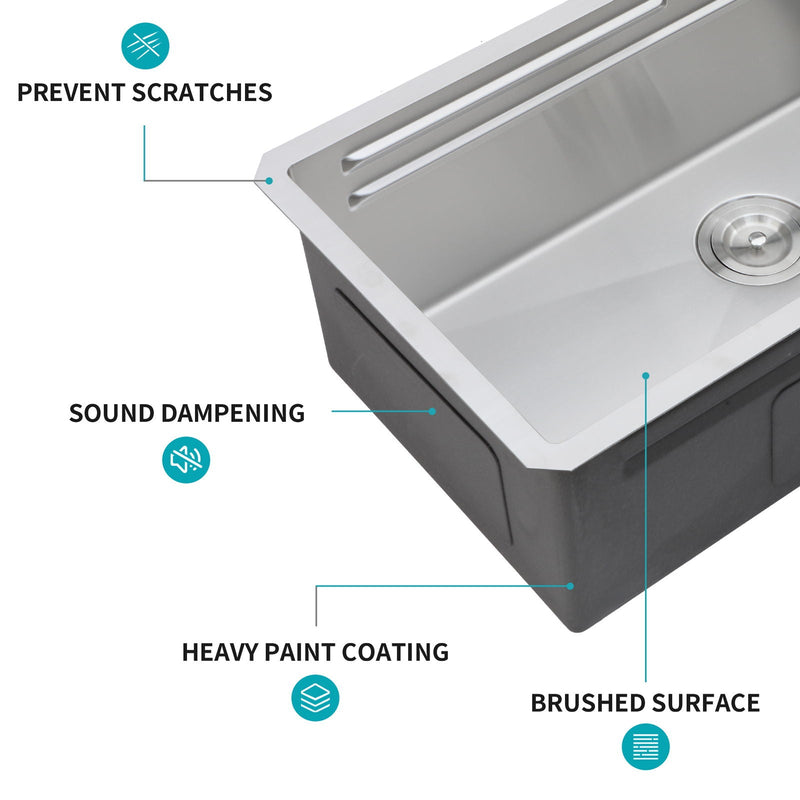 Undermount Stainless Steel Kitchen Sink With Pull Down Faucet & Ledge Workstation by HouseOfZazla