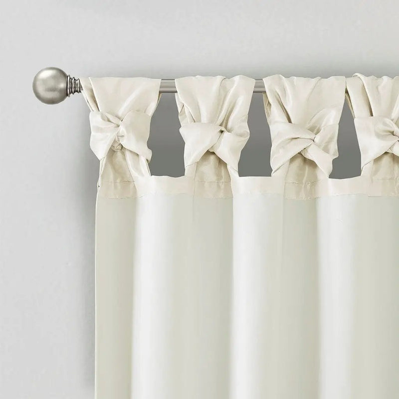Twist Tab Lined Window Curtain Panel White 50x108 by HouseOfZazla