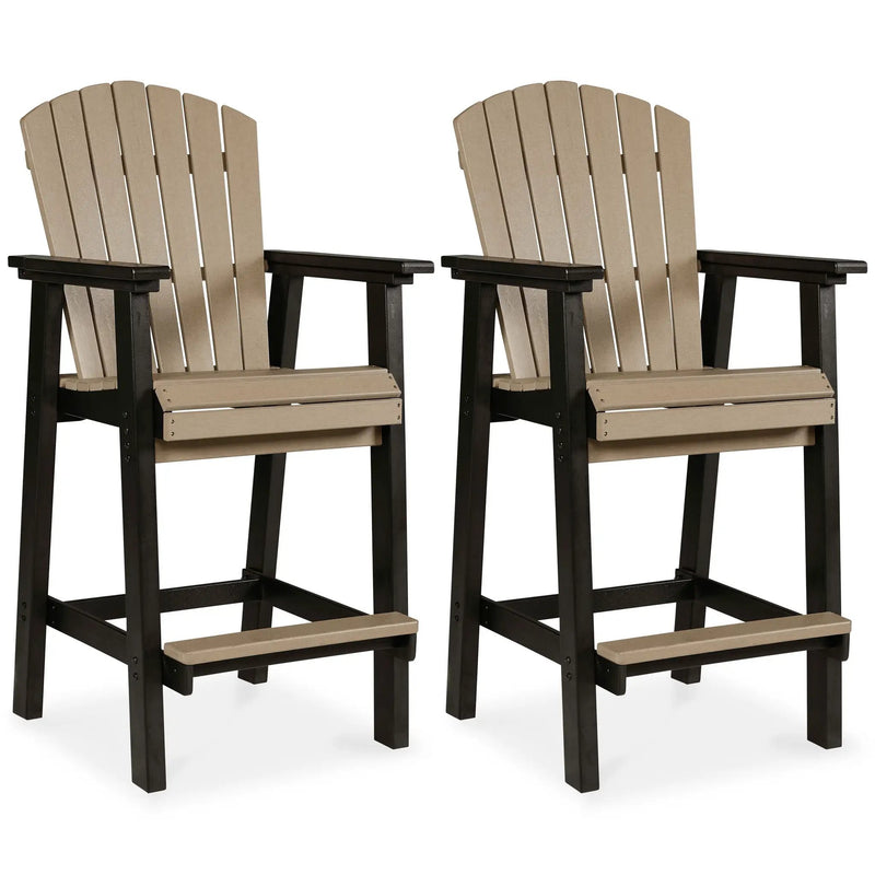 Fairen Trail - Tall Barstool (Set of 2) - Black / Driftwood by Unique Piece Furniture