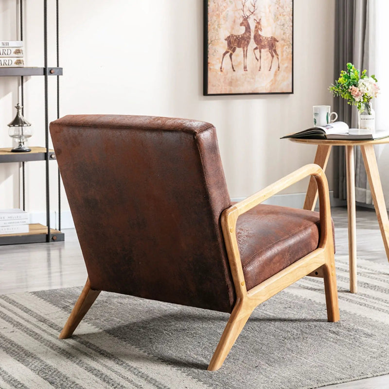 Classic Mid-Century Modern Accent Chairs, Open Framed Armchair With Cushioning by HouseOfZazla