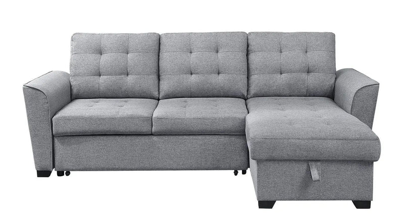 Avery - Sleeper Sectional Sofa With Reversible Storage Chaise - Light Gray by HouseOfZazla