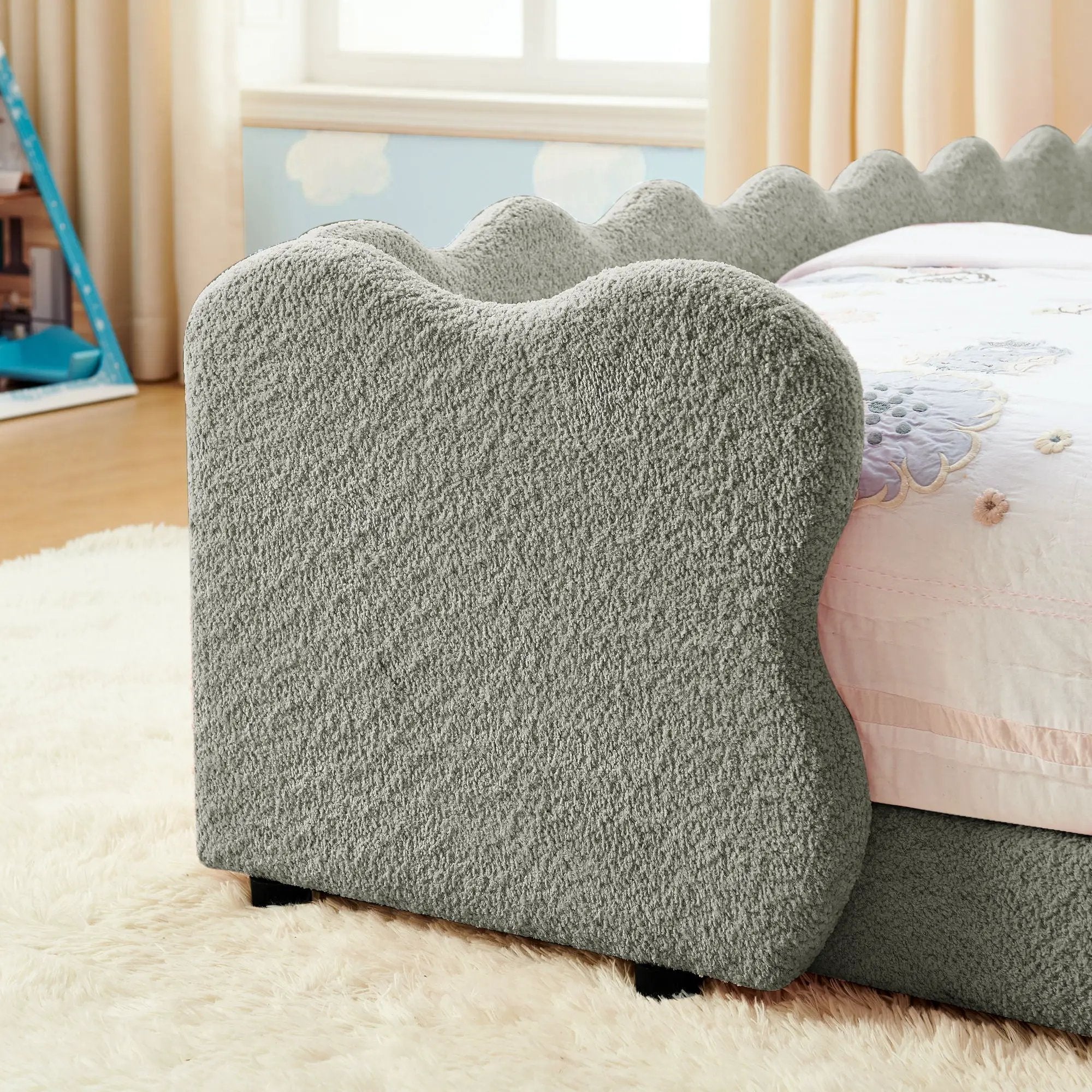 Cute Dinosaur Shaped Bed With Safety Guardrail, Toddler Frame by Unique Piece Furniture