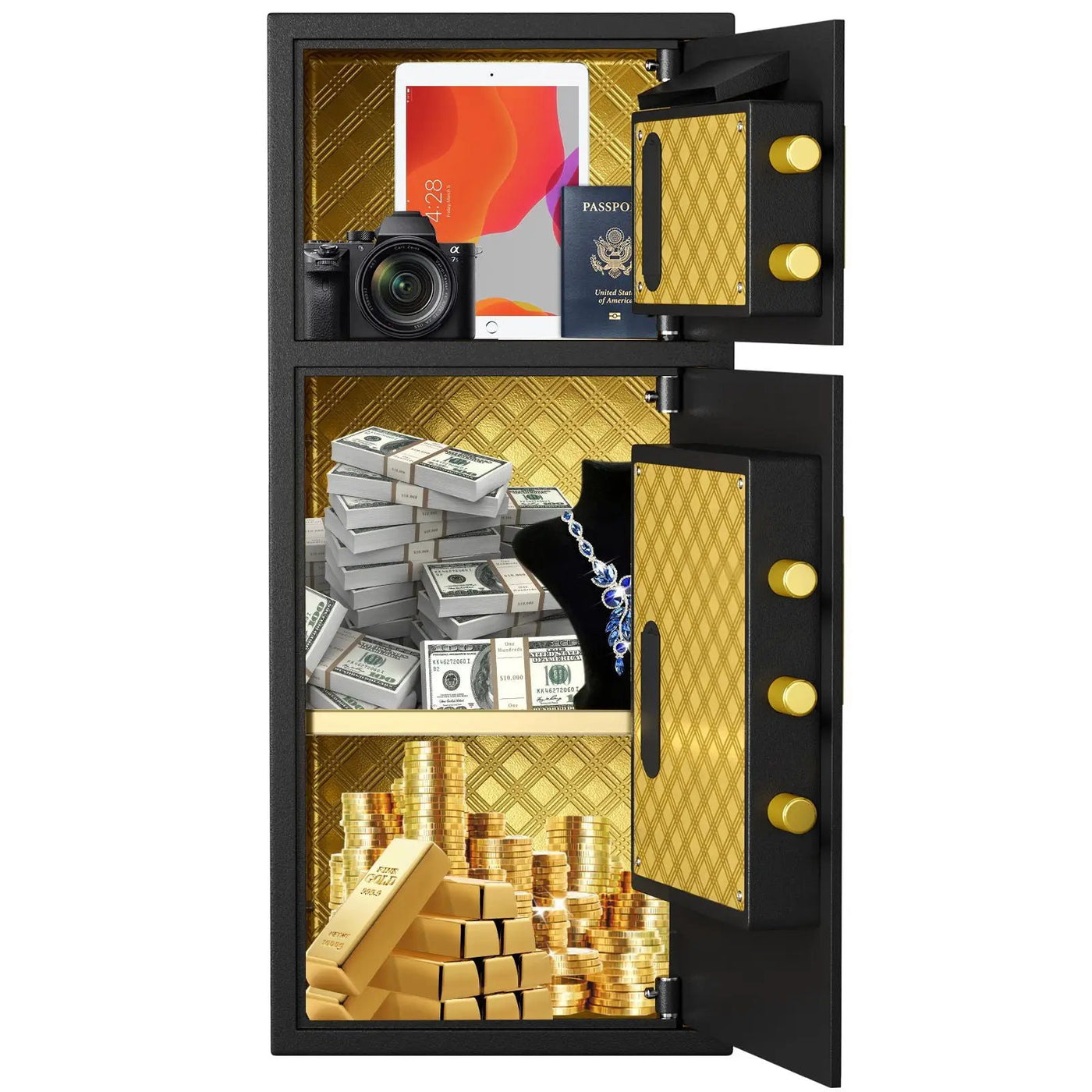 Large Double Door Coin Operated Safe, Digital Security Safe With Fireproof And Waterproof Bag by HouseOfZazla