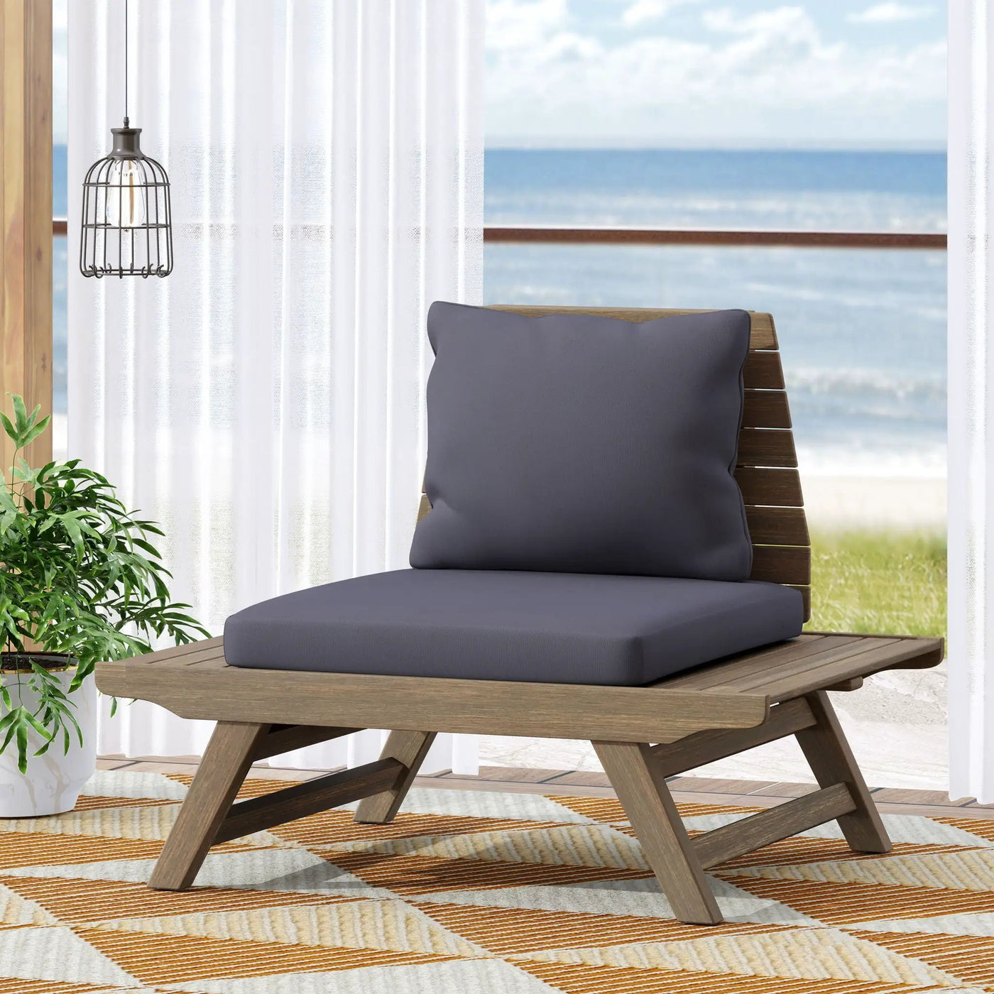 Sedona Outdoor Club Chair With Slatted Design by HouseOfZazla
