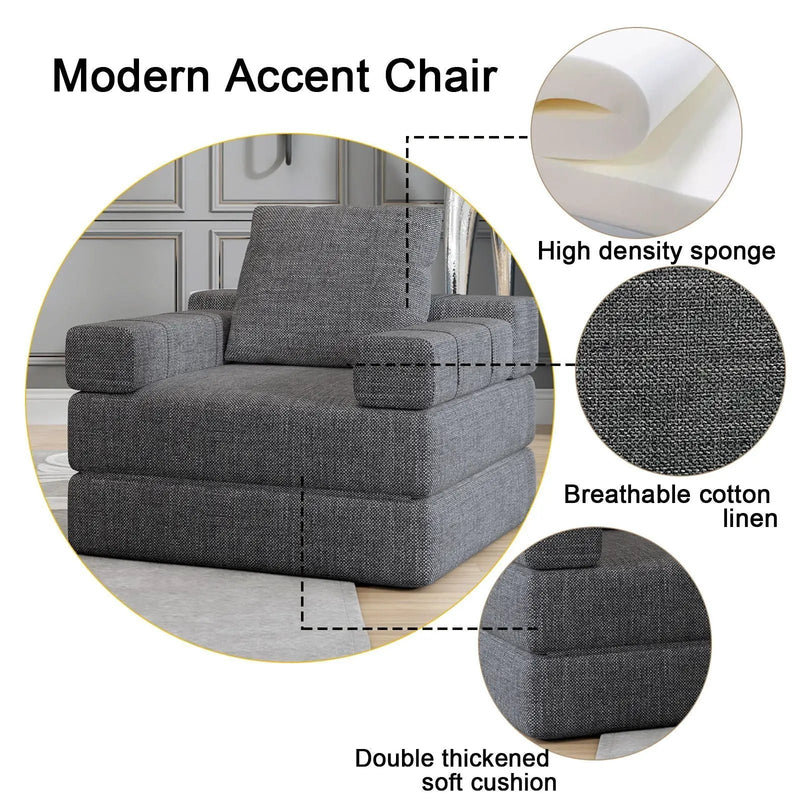 Single Sofa Chair That Converts To A Single Sofa Bed by HouseOfZazla