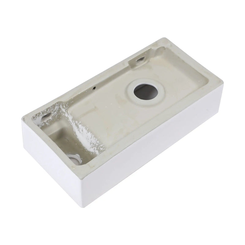 Modern Ceramic Rectangle Wall Mount Bathroom Sink With Single Faucet Hole - White by HouseOfZazla