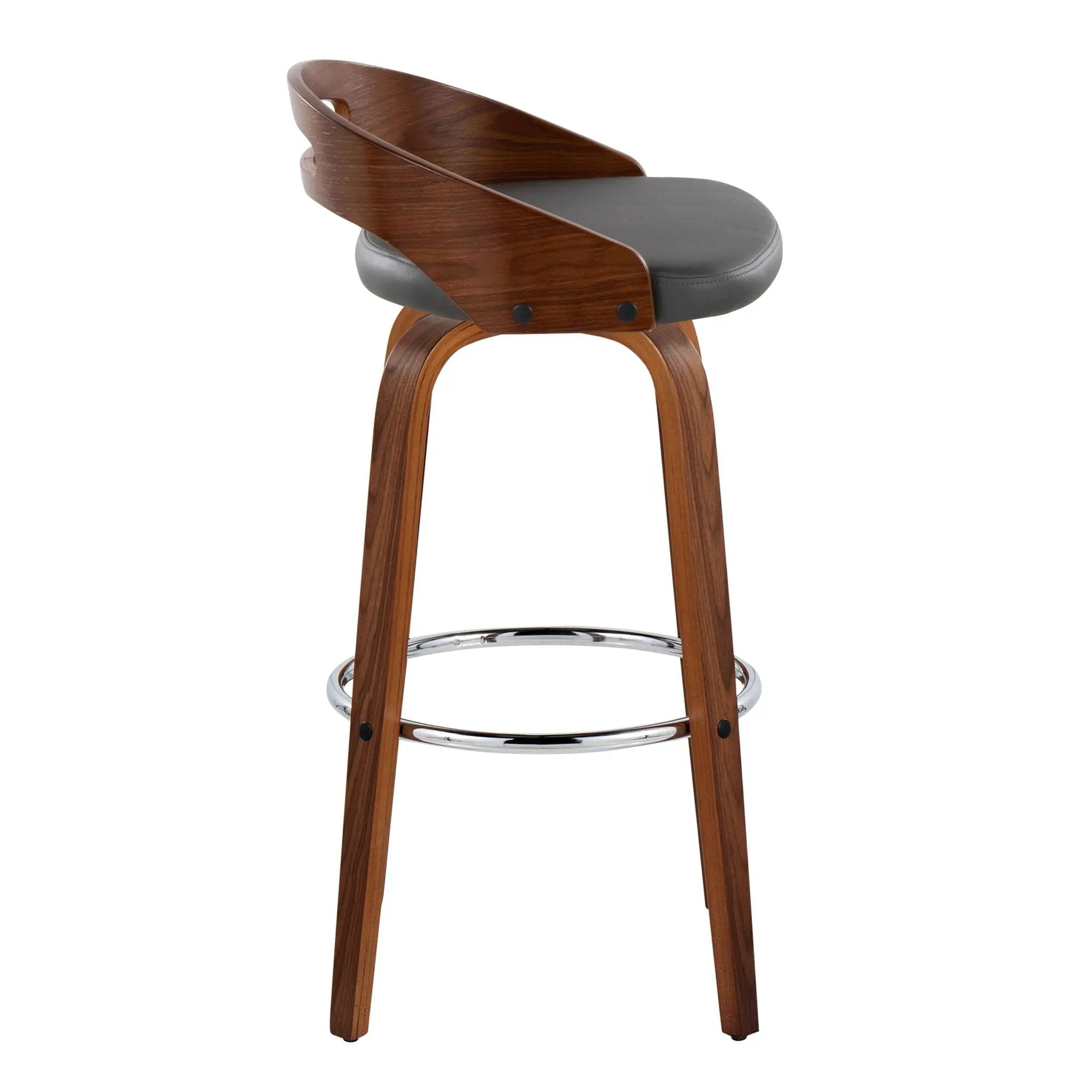 Cassis - Contemporary Fixed Height Barstool With Swivel With Round Footrest (Set of 2) by Unique Piece Furniture