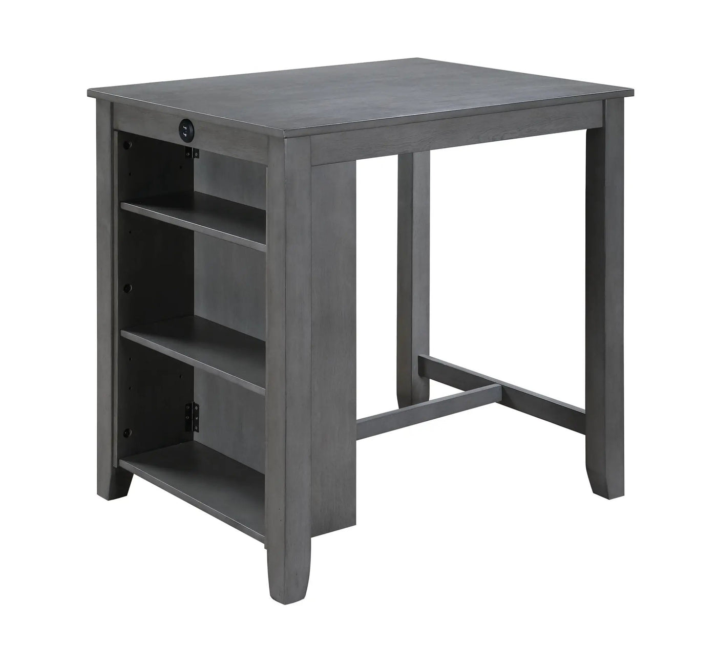 Graham - Small Space Counter Height Dining Table With USB Charging Ports And Shelves by HouseOfZazla