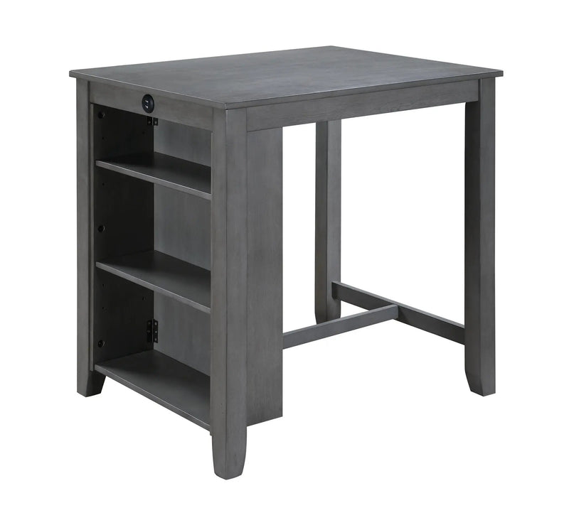 Graham - 3 Piece Small Space Counter Height Dining Table With Shelves And 2 Chairs (Set of 3) by Unique Piece Furniture