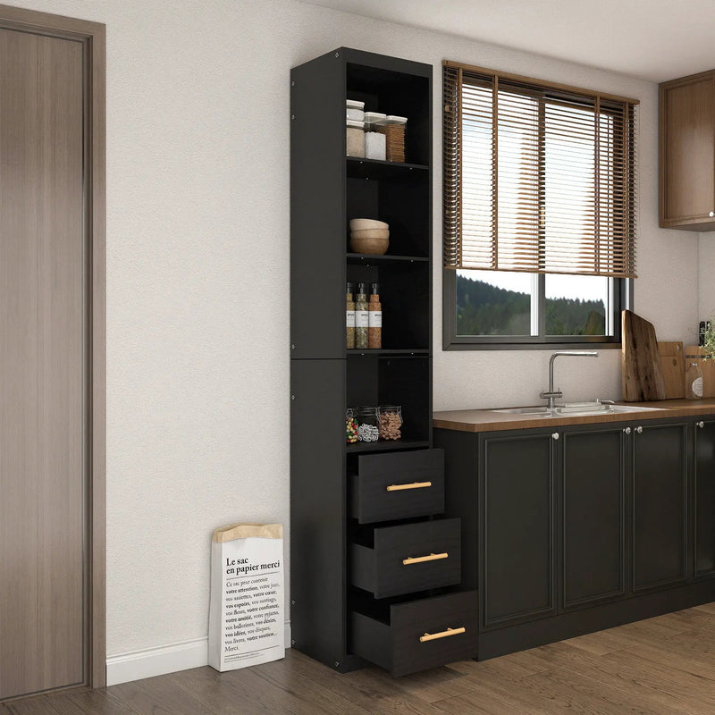 85.04" Tall Storage Cabinet with Drawer and Shelves by HouseOfZazla