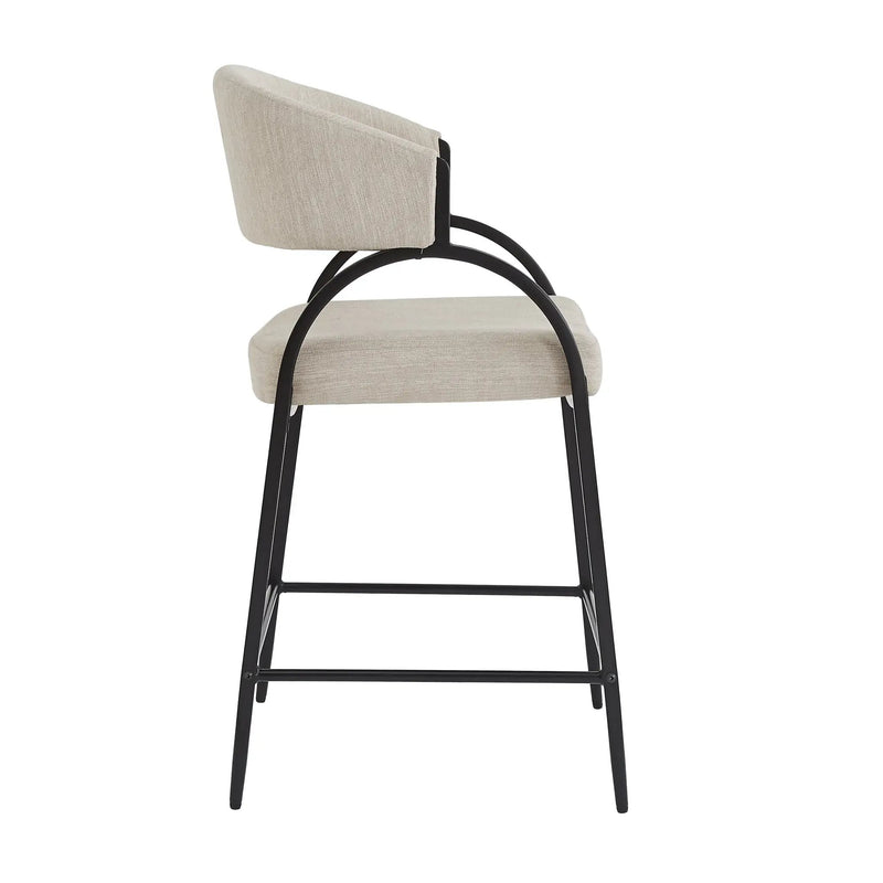 25'' Seat Height Modern Fabric Bar Stools with Back by HouseOfZazla