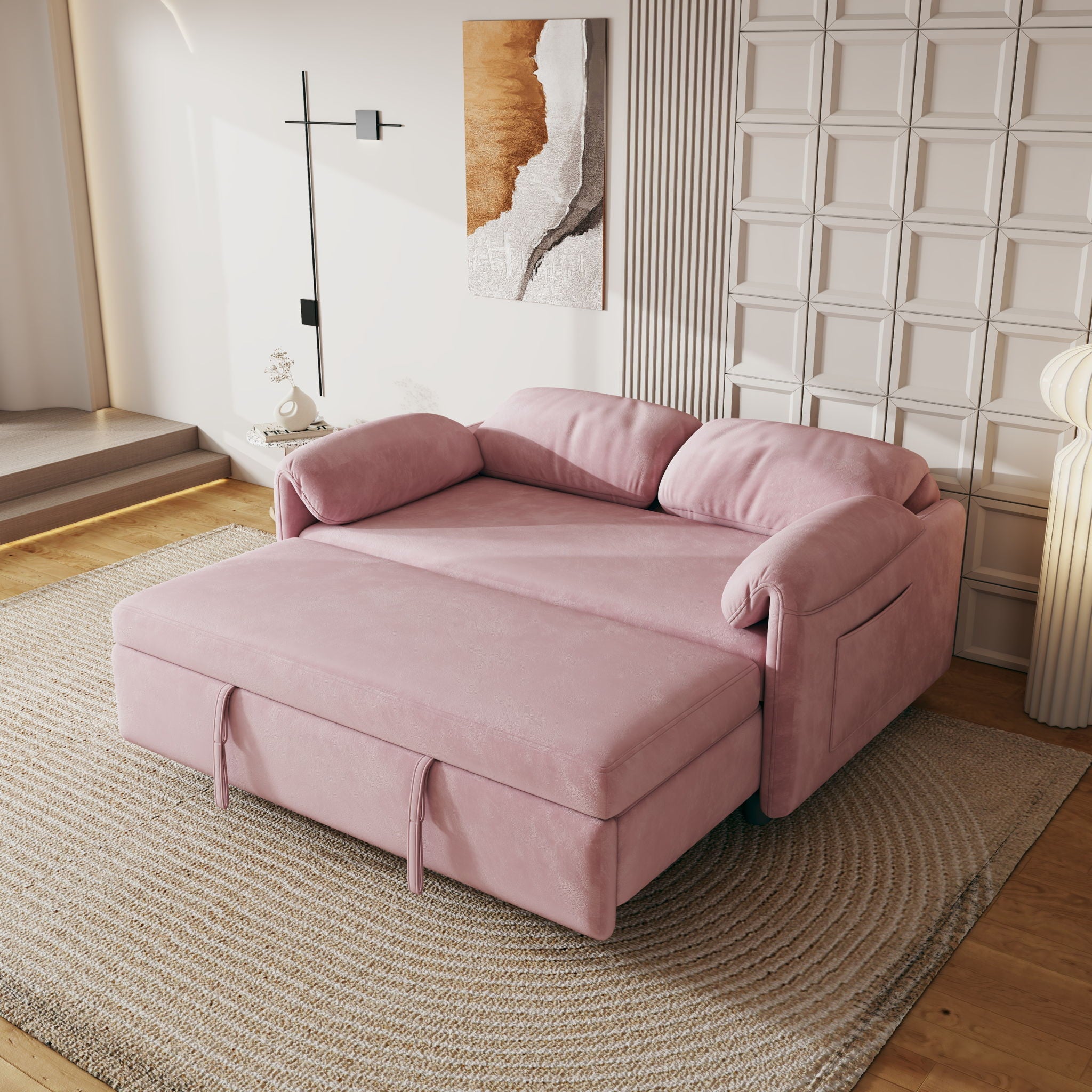 Sofa, Dual Purpose Lounge With Retractable Queen Size Bed by HouseOfZazla