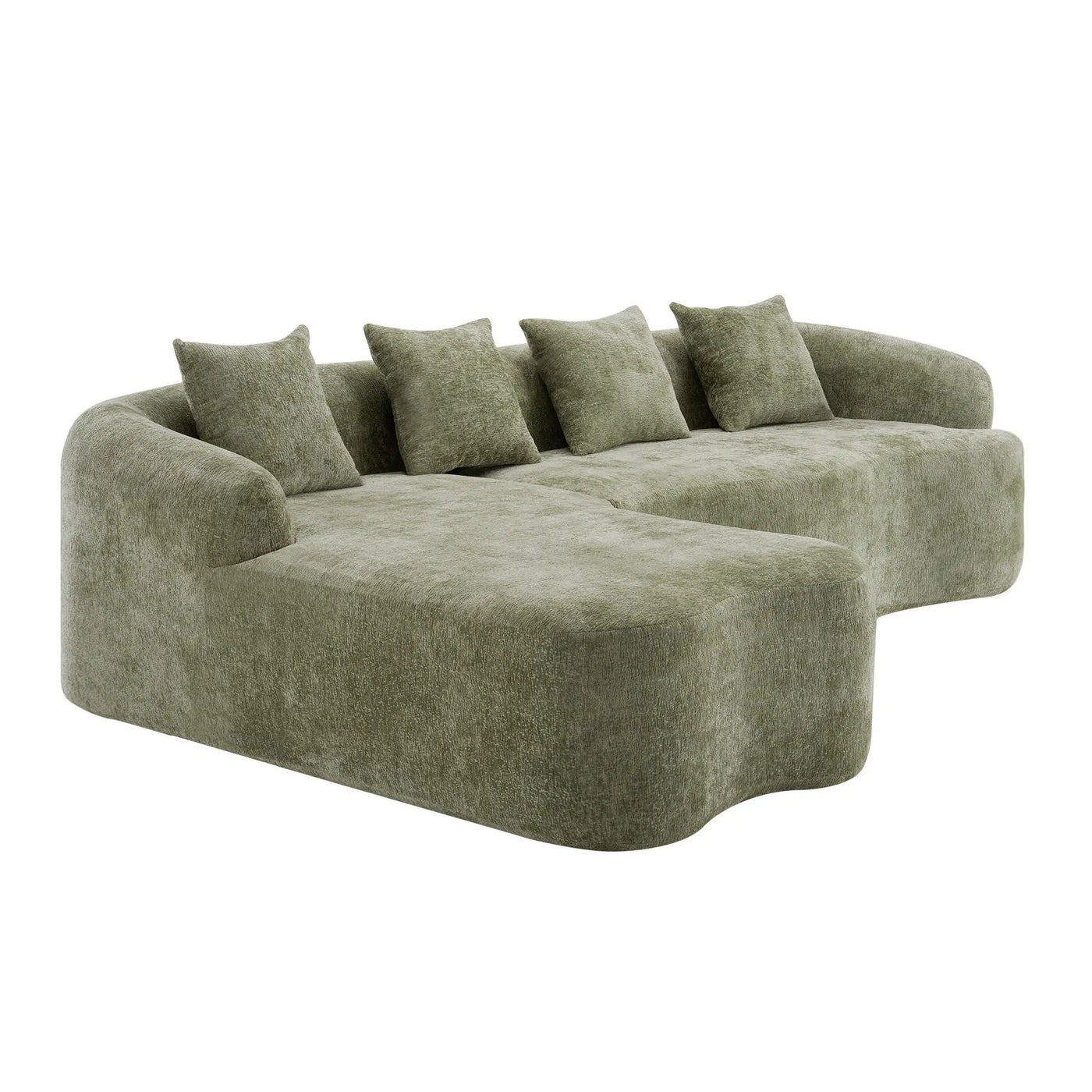 Modular L-Shape Sectional Sofa With Curved Chaise by HouseOfZazla