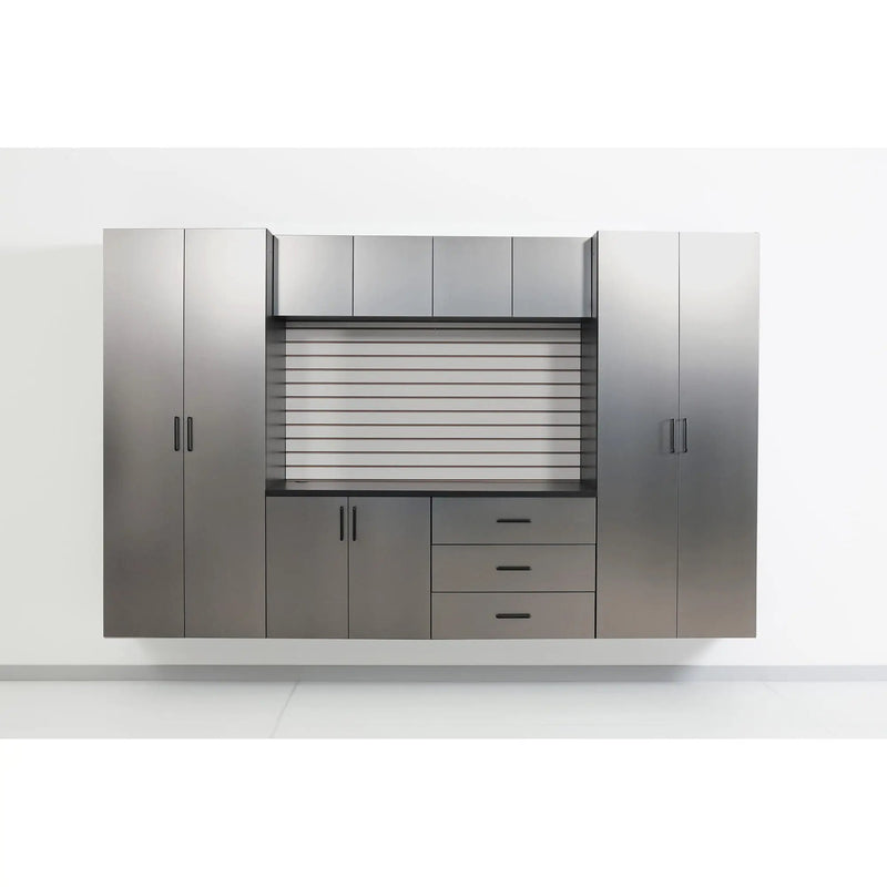 Astro Series - Wall Mounted Base Door Storage Cabinet - Metallic Gray by HouseOfZazla