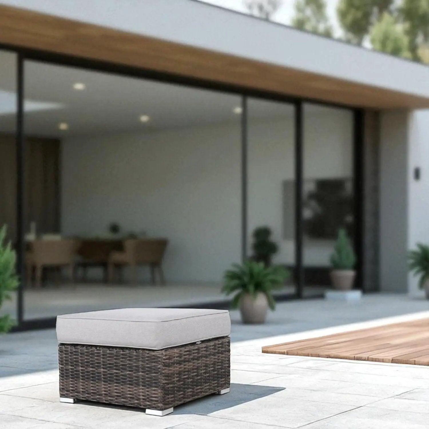 Stylish Outdoor Ottoman With Cushion For Comfort by Unique Piece Furniture