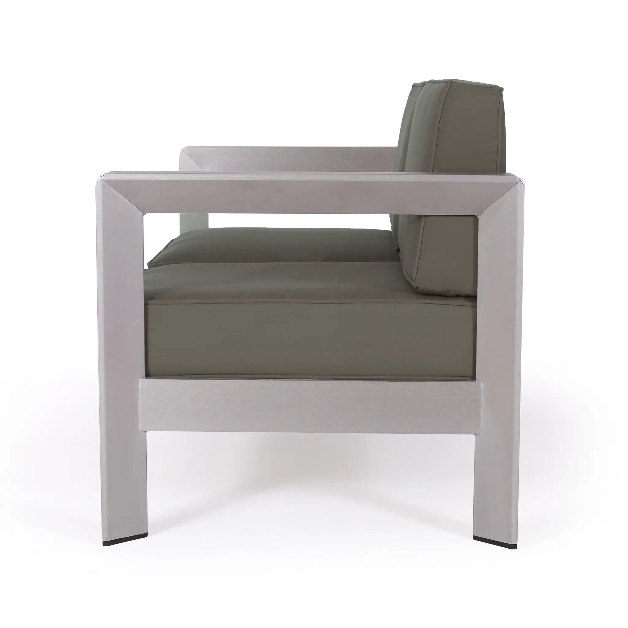 Outdoor Aluminum Loveseat – Low-Profile Patio Seating with Deep Cushions by HouseOfZazla