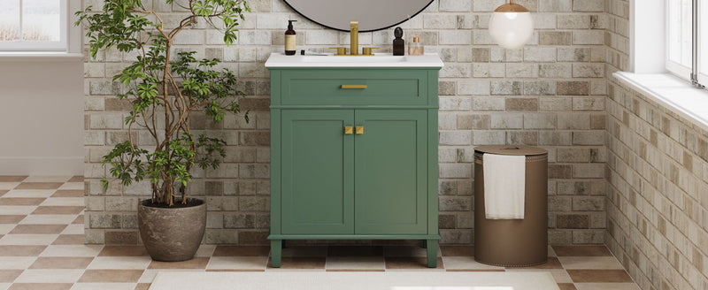 Bathroom Vanity With Ceramic Basin, Soft Close Door And Adjustable Shelves by HouseOfZazla