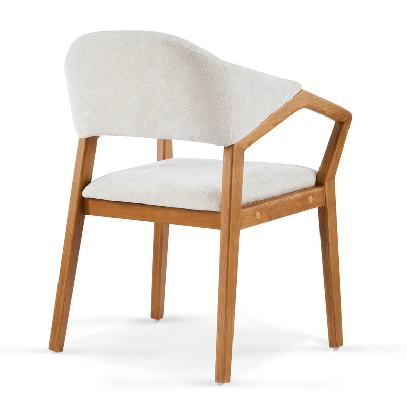Indoor Upholstered Dining Armchair (Set of 2) - Beige / Teak by HouseOfZazla