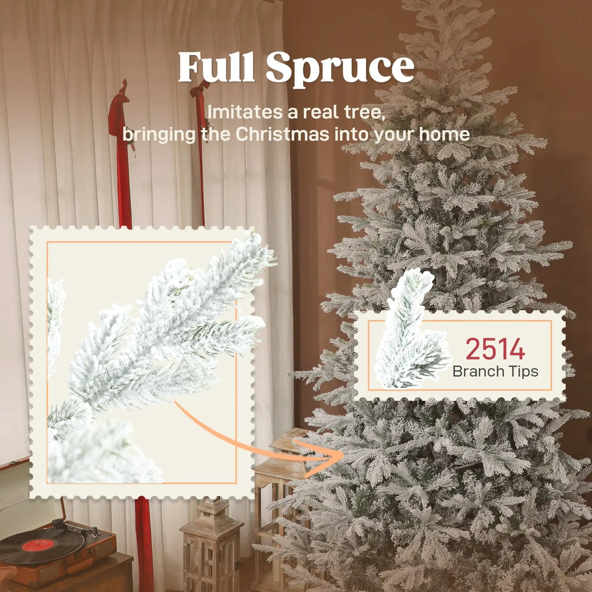 HOMCOM 9 ft Artificial Frosted Christmas Tree by HouseOfZazla