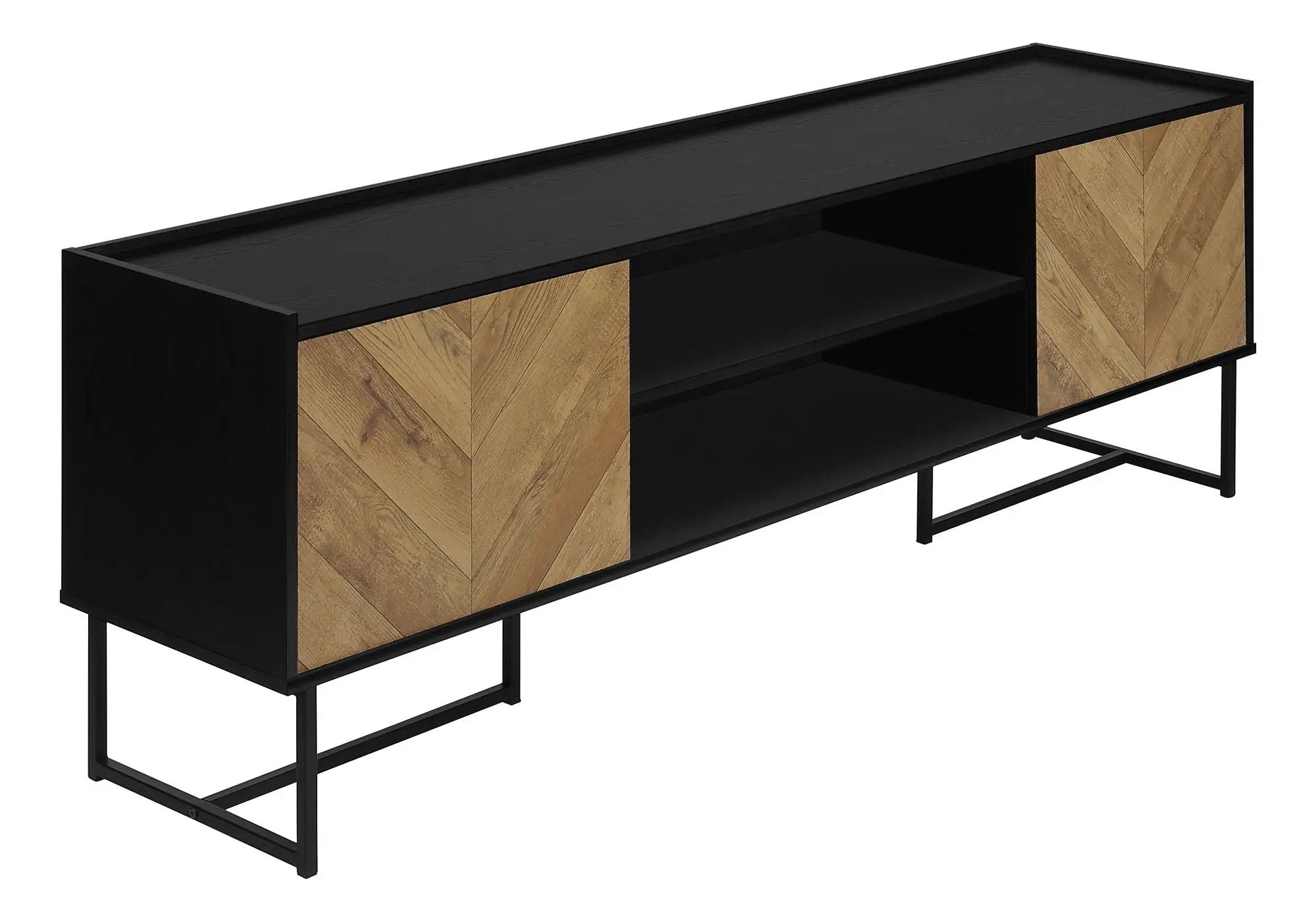 TV Stand, Console, Media Entertainment Center, Storage Cabinet, Modern - Black by Unique Piece Furniture