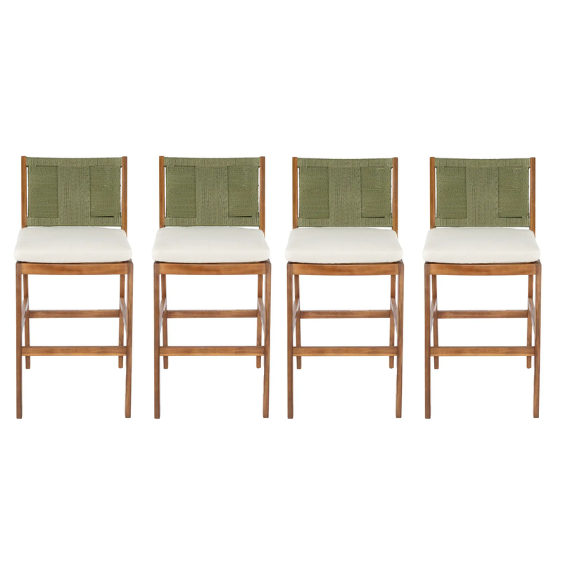 4 Pieces Arly Green Outdoor Bar Stool Set by HouseOfZazla