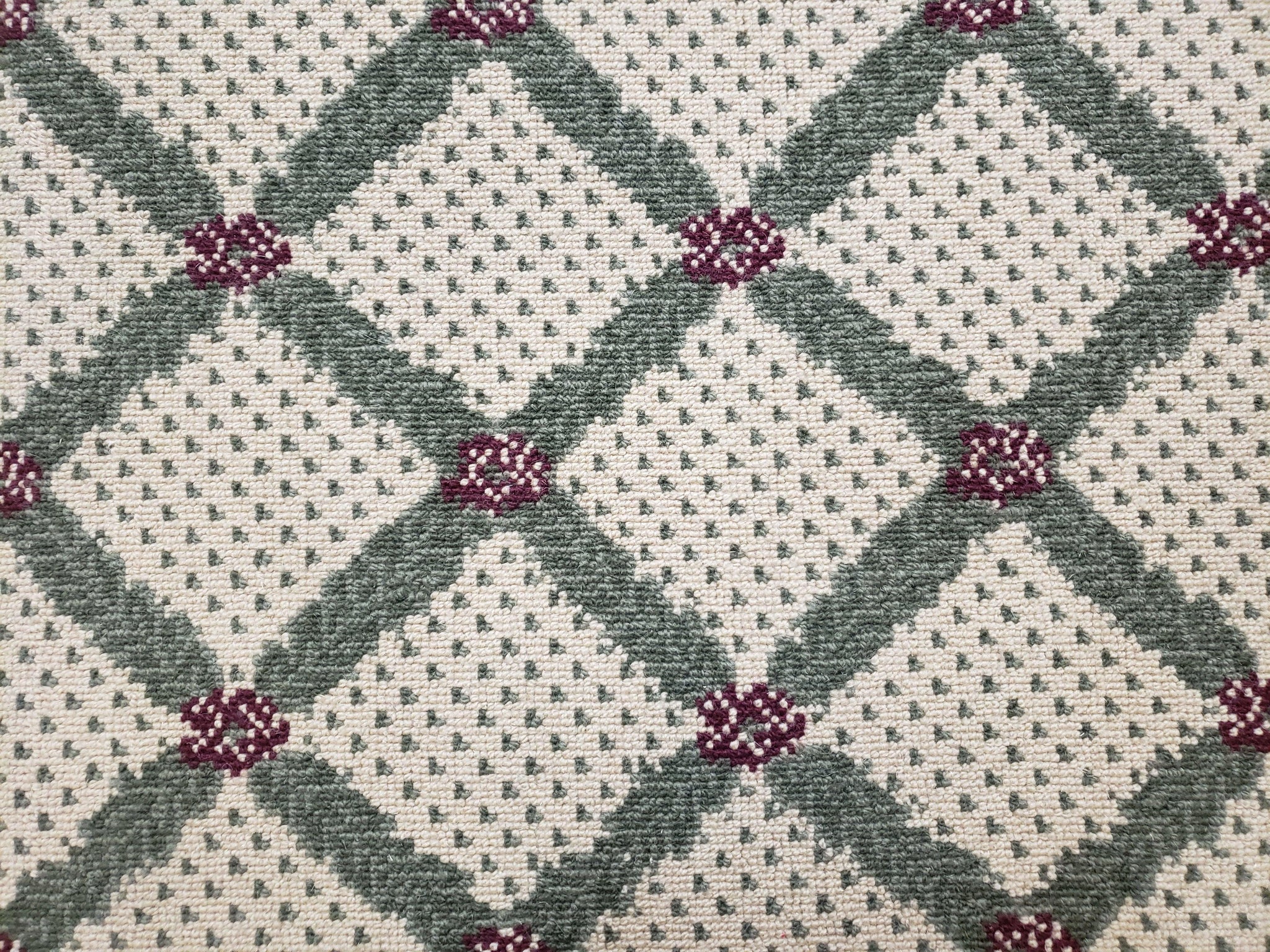 4x5 Panel Design Rug, 4' x 5' Power-Loomed Vintage Rug, Beige & Pine Green Carpet by Jewel Rugs
