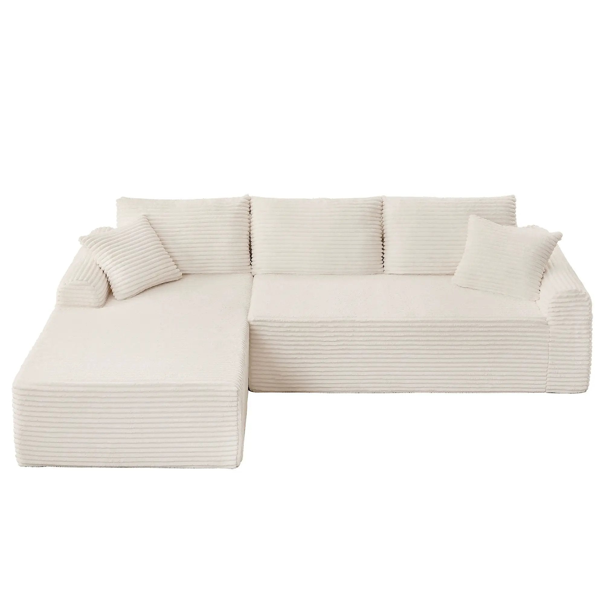 Modular Sectional With Arched Armrests, Includes 3 Back Cushions & 2 Throw Pillows by Unique Piece Furniture