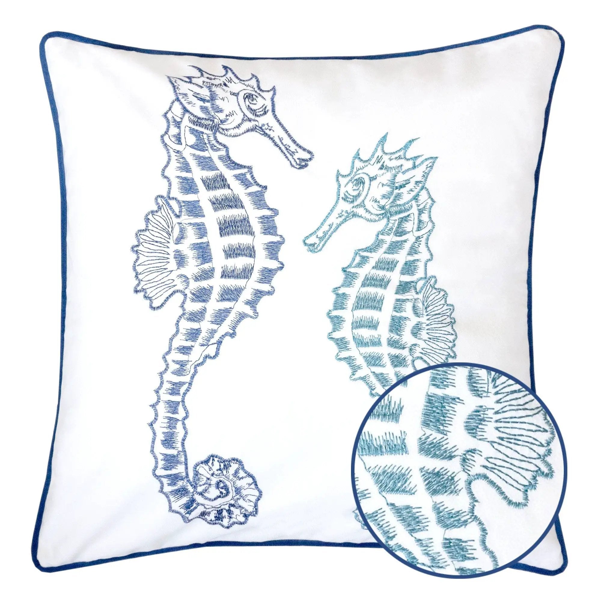 Seahorses Pillow Cover With Matching Back by Unique Piece Furniture