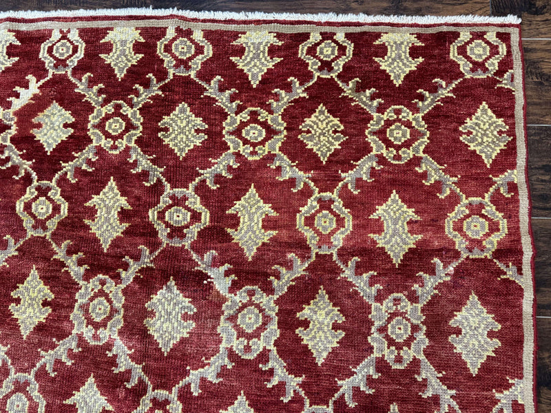 Modern Turkish Oushak Rug 5x8, Brick Red by Jewel Rugs