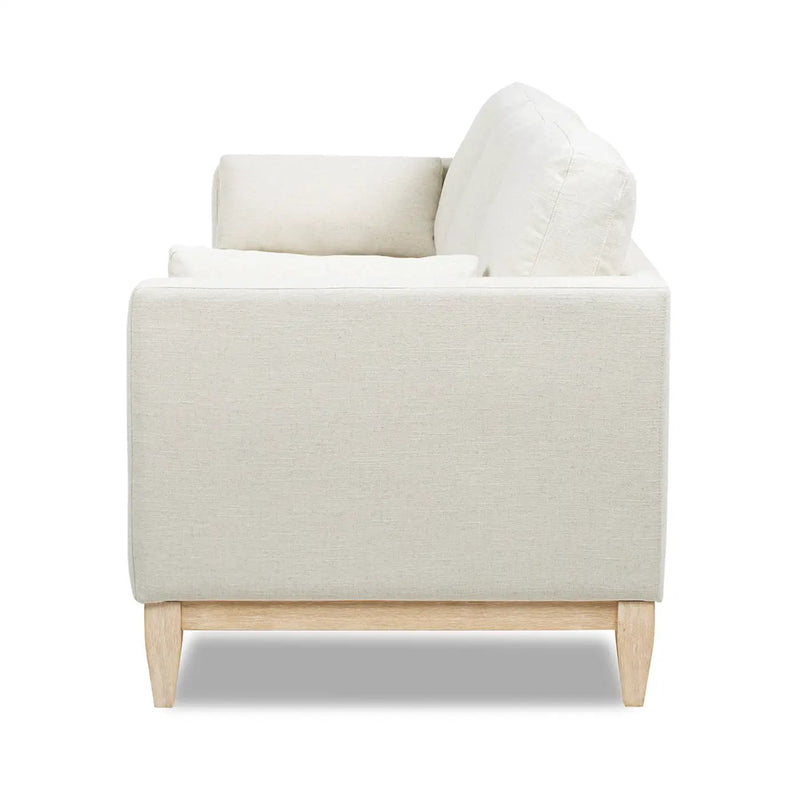 Knox 84' Modern Farmhouse Sofa, Flax White Linen by HouseOfZazla