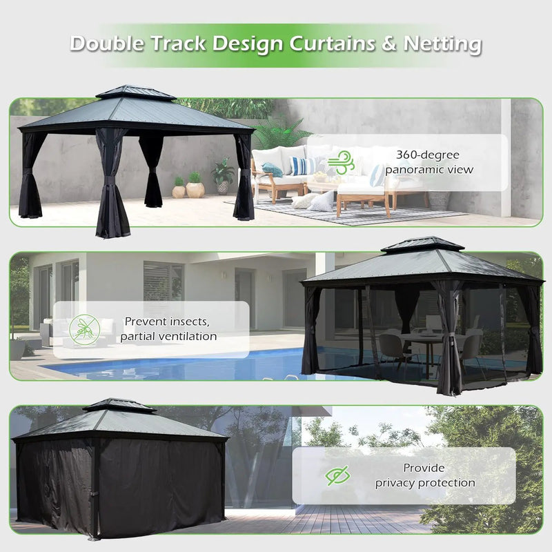 10'x12' Hardtop Gazebo with Resin Roof by HouseOfZazla