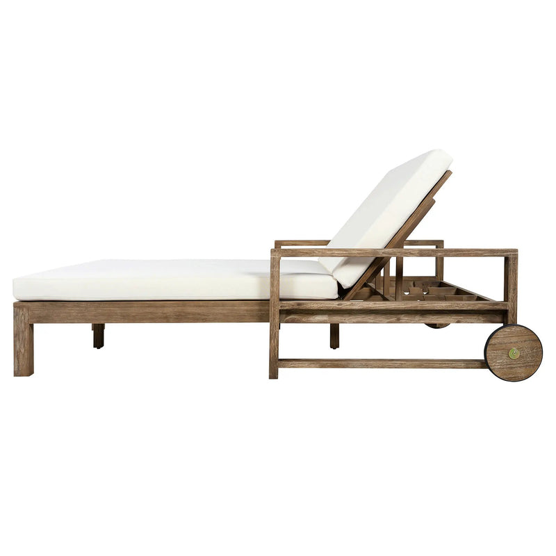 TREXM 1-Piece Farmhouse Wooden Outdoor Sunbed for 2 by HouseOfZazla