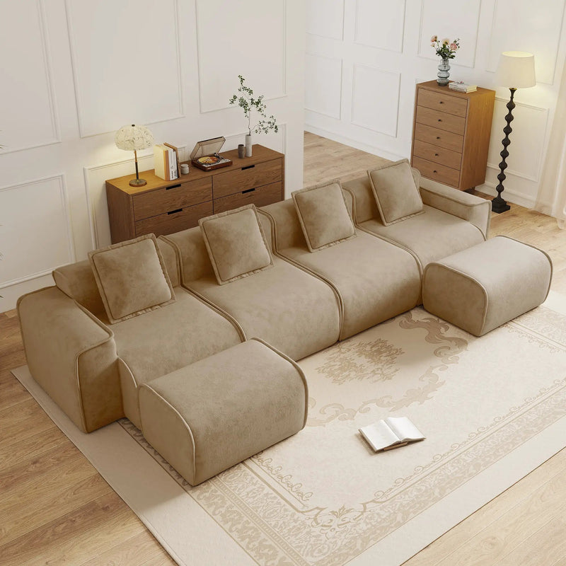 Streamlined Design Modular 4 Seat U Shape Sectional Sofa by HouseOfZazla