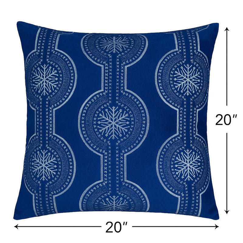 Holiday Throw Pillow With Snowflake Embroidery by Unique Piece Furniture