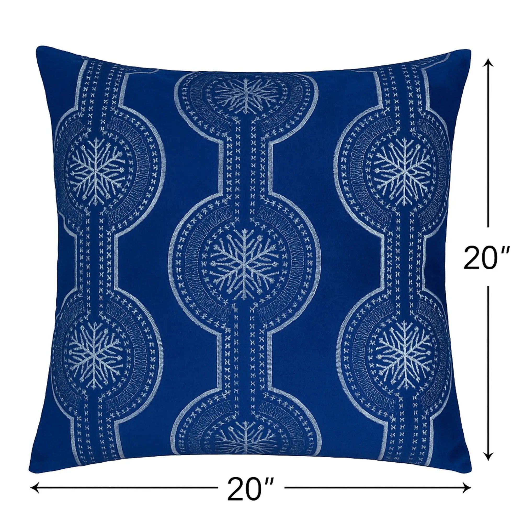 Holiday Throw Pillow With Snowflake Embroidery by Unique Piece Furniture