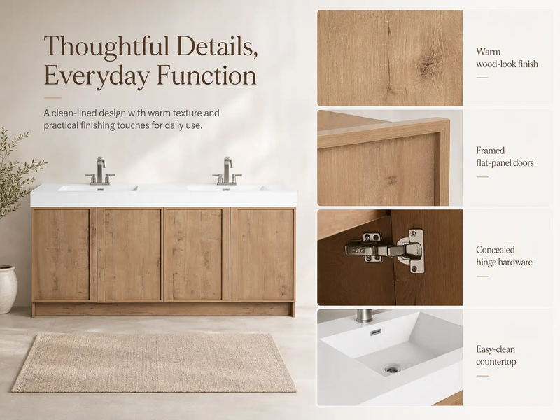 72" Freestanding Bathroom Vanity With Dual Resin Sink by HouseOfZazla