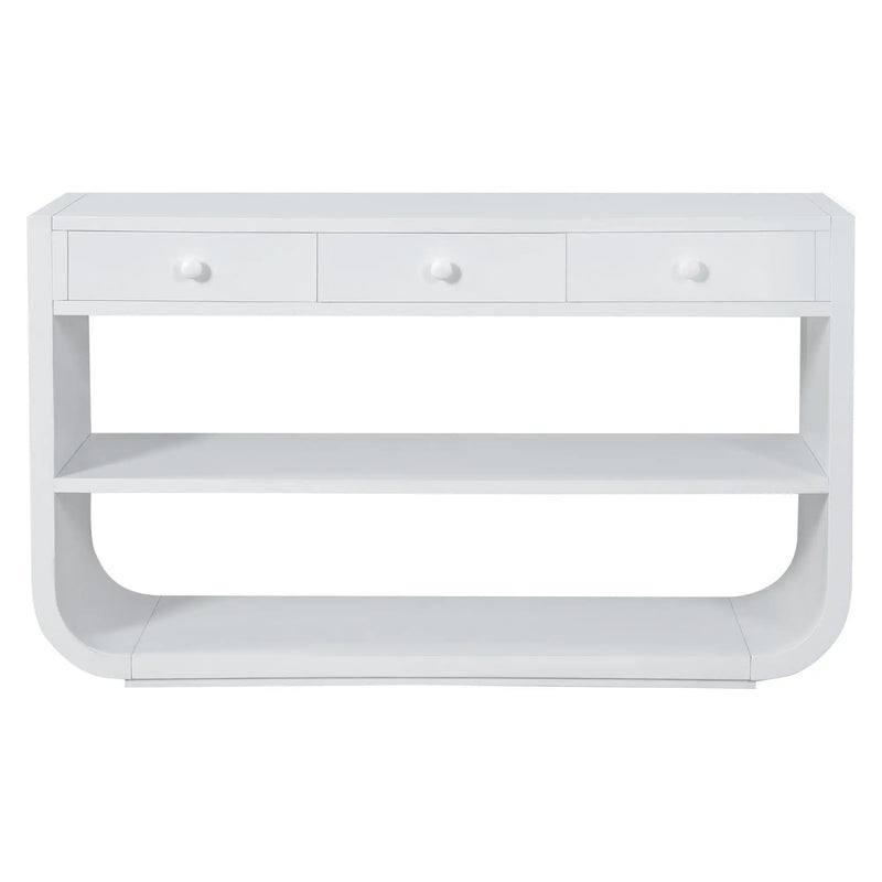 Console Table With 3 Soft Close Drawers & 2 Open Shelves by HouseOfZazla
