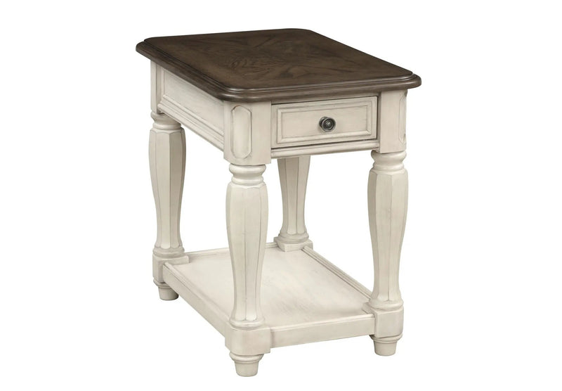 Chairside Table With Storage - Antique White by Unique Piece Furniture