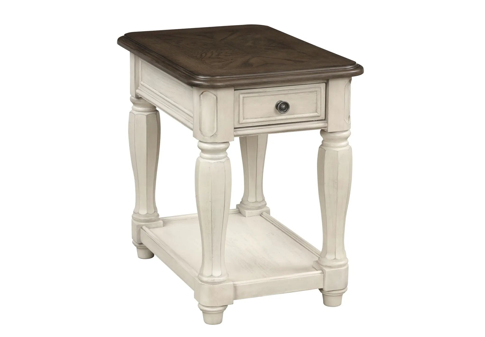 Chairside Table With Storage - Antique White by HouseOfZazla
