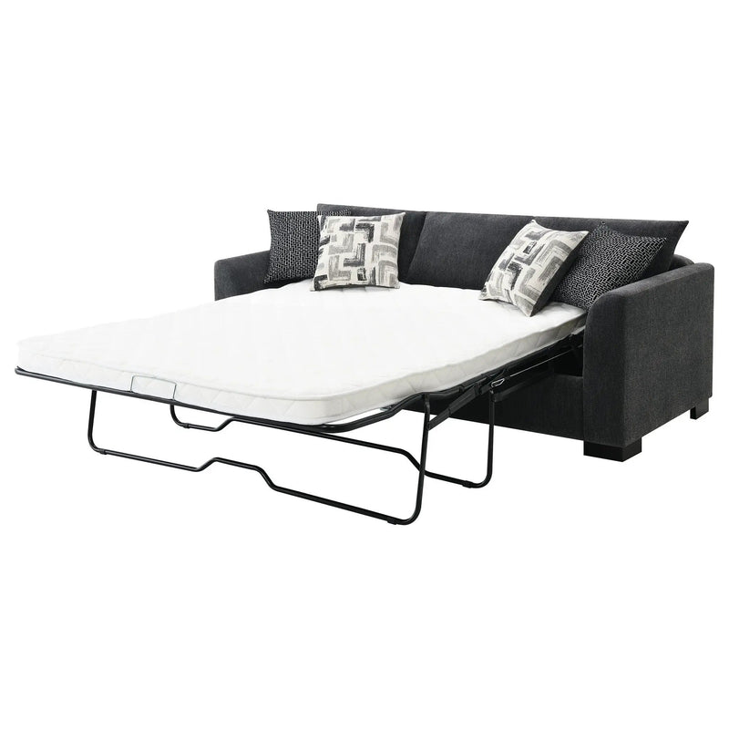 Pacheco - Upholstered Sleeper Sectional Chaise Sofa With Pocket Coils And Reversible Cushions - Dark Gray by HouseOfZazla